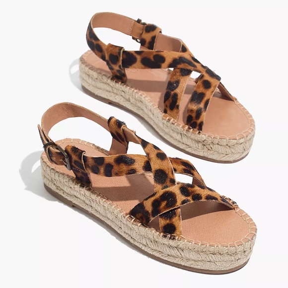 NEW Madewell Espadrille Sandal in Leopard - Picture 2 of 5